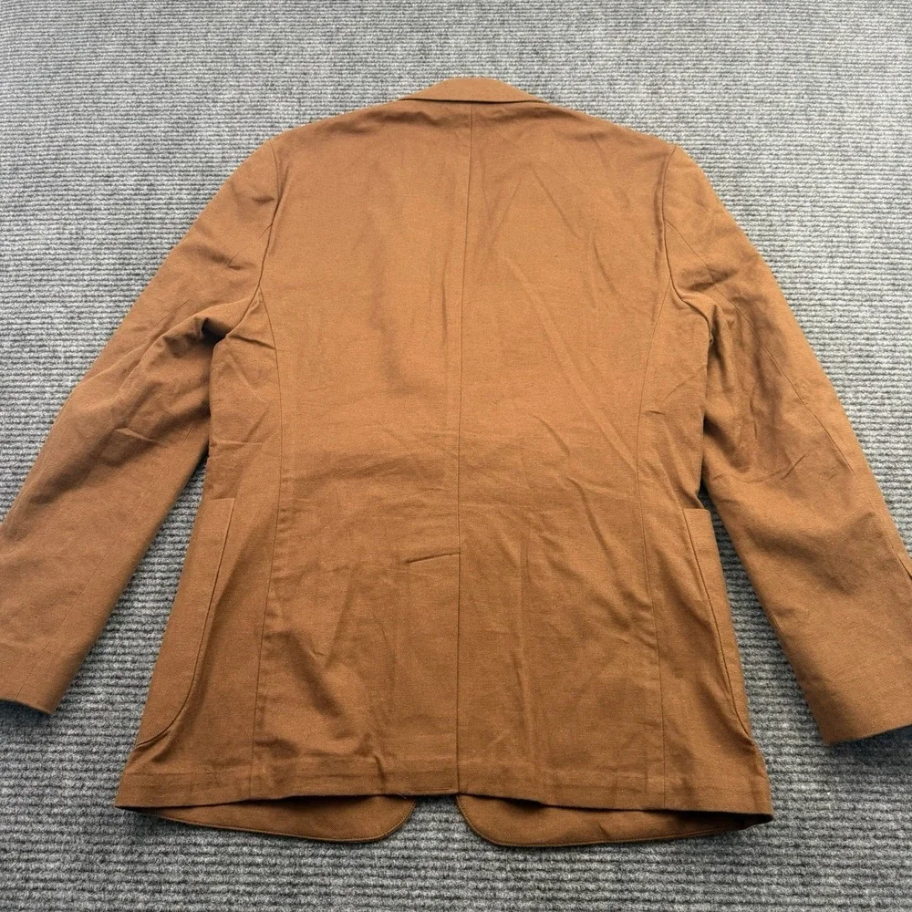 Banana‎ Republic Linen Blend Blazer Men's 38 Short Chocolate Brown Two Button